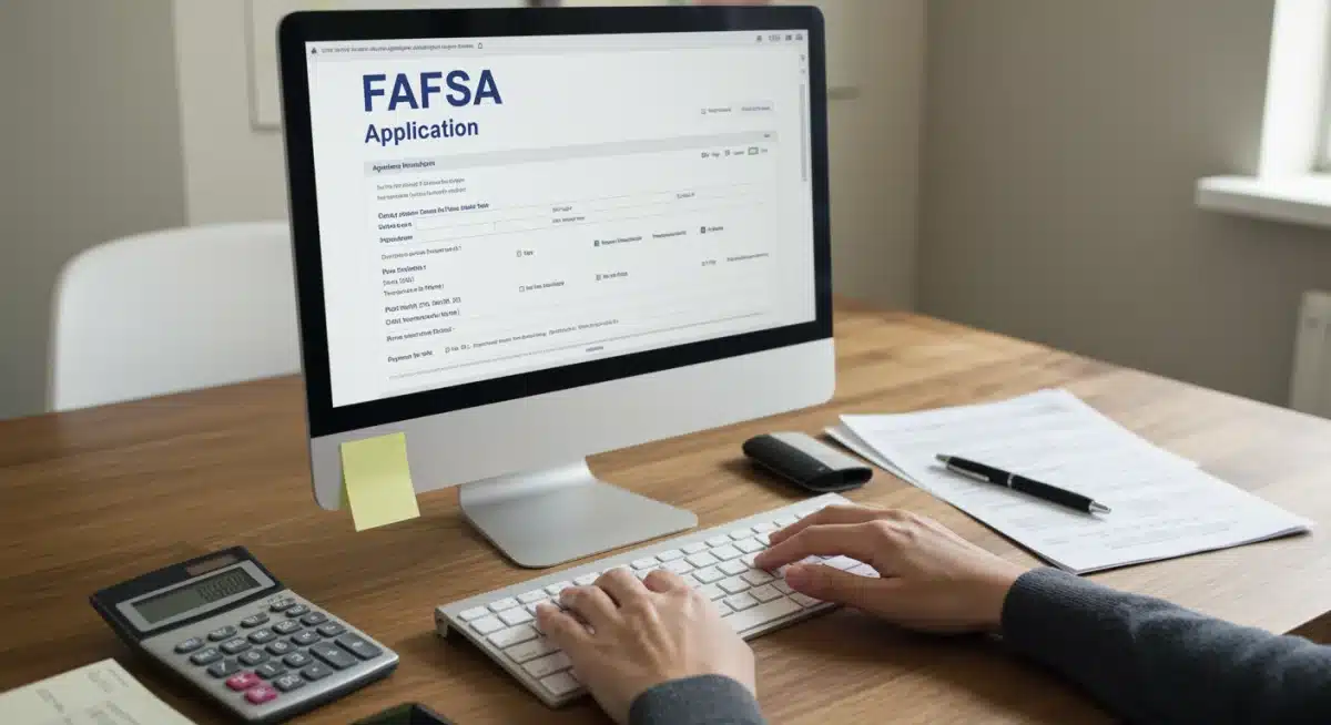 Person filling out FAFSA application online