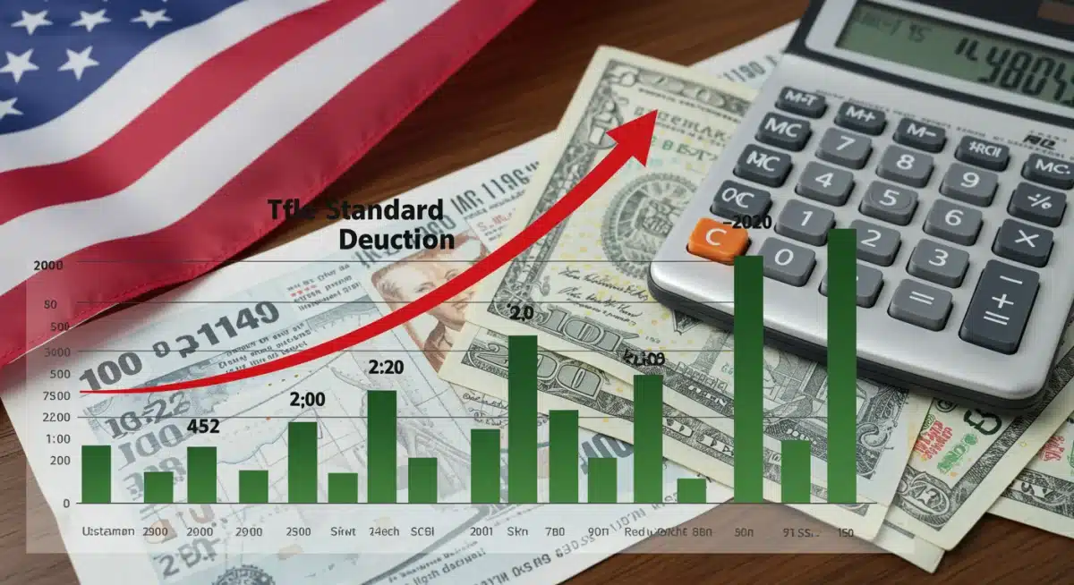 Infographic showing historical and projected 2025 standard deduction changes