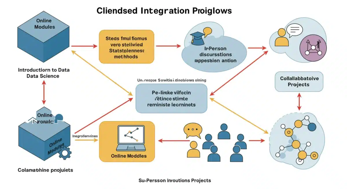 Diagram showing the integration of online and offline learning components