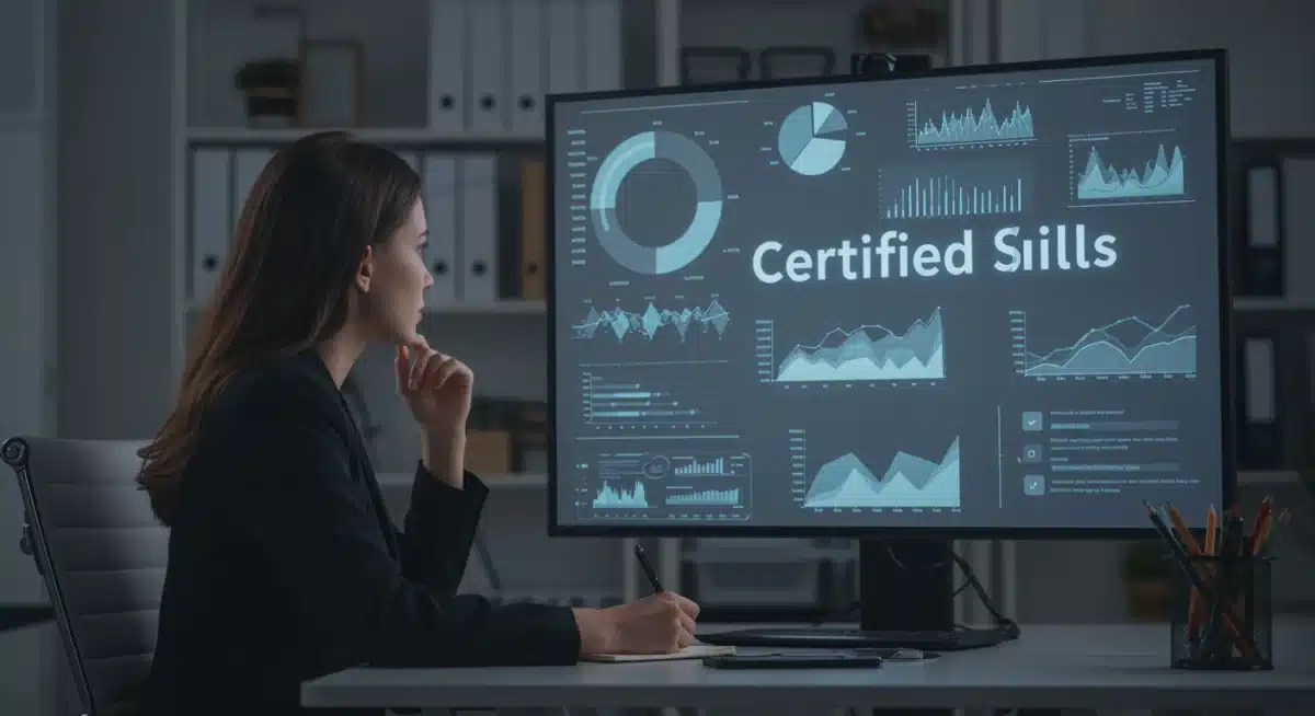 Professional analyzing data, showcasing the impact of certified skills in data analytics.