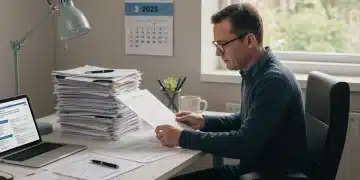 Person organizing documents for disability benefits application 2025