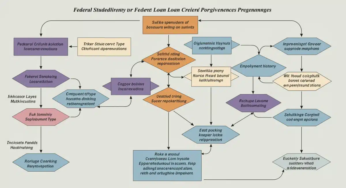 Flowchart illustrating eligibility for federal student loan forgiveness programs