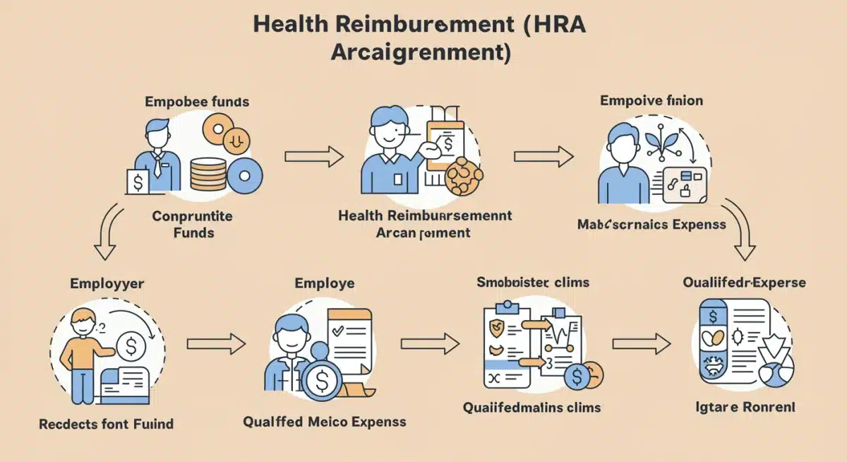Infographic explaining the HRA fund flow and reimbursement process