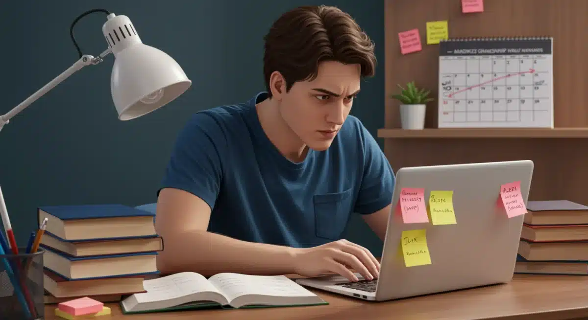 Student diligently researching and applying for scholarships on a laptop