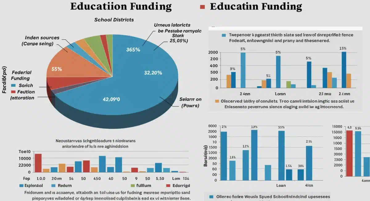 Infographic illustrating sources and distribution of education funding