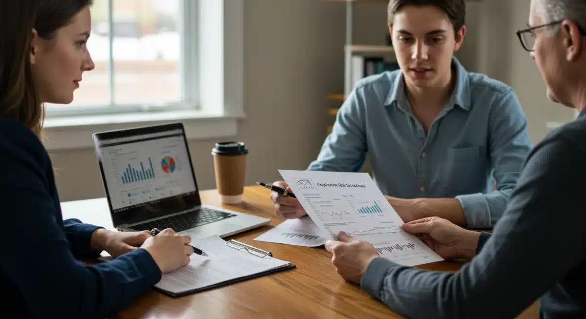 Family discussing financial aid appeal strategy with advisor