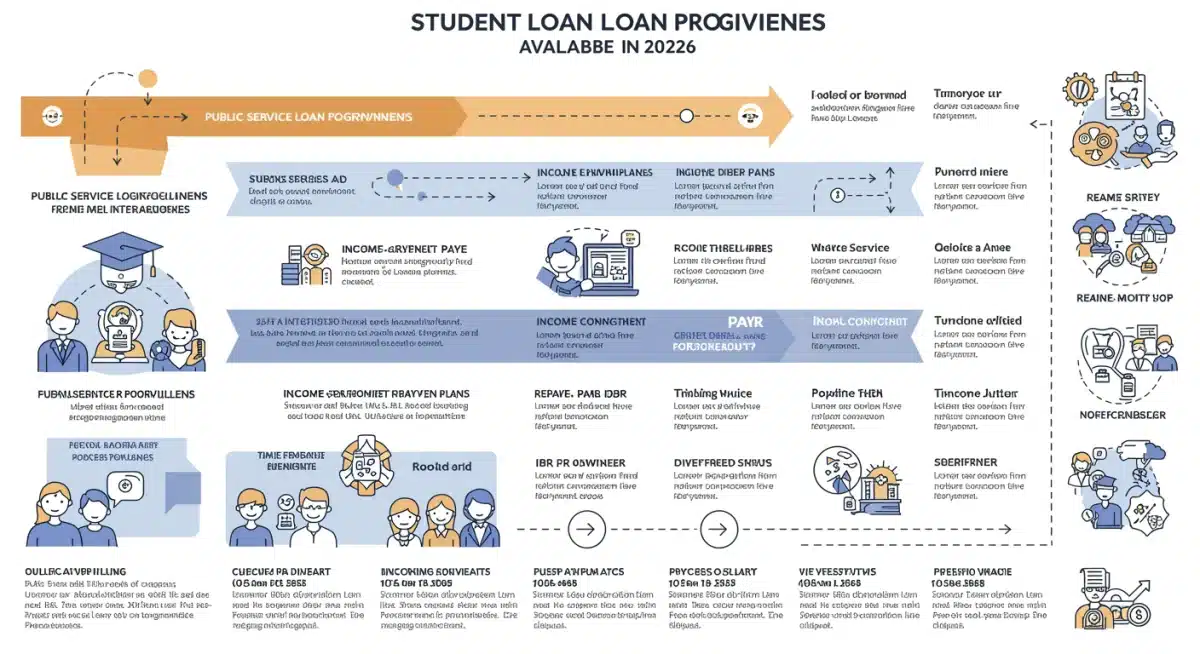 Infographic detailing various student loan forgiveness program types