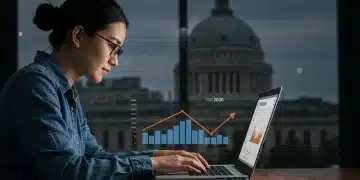 Student reviews student loan forgiveness options on a laptop