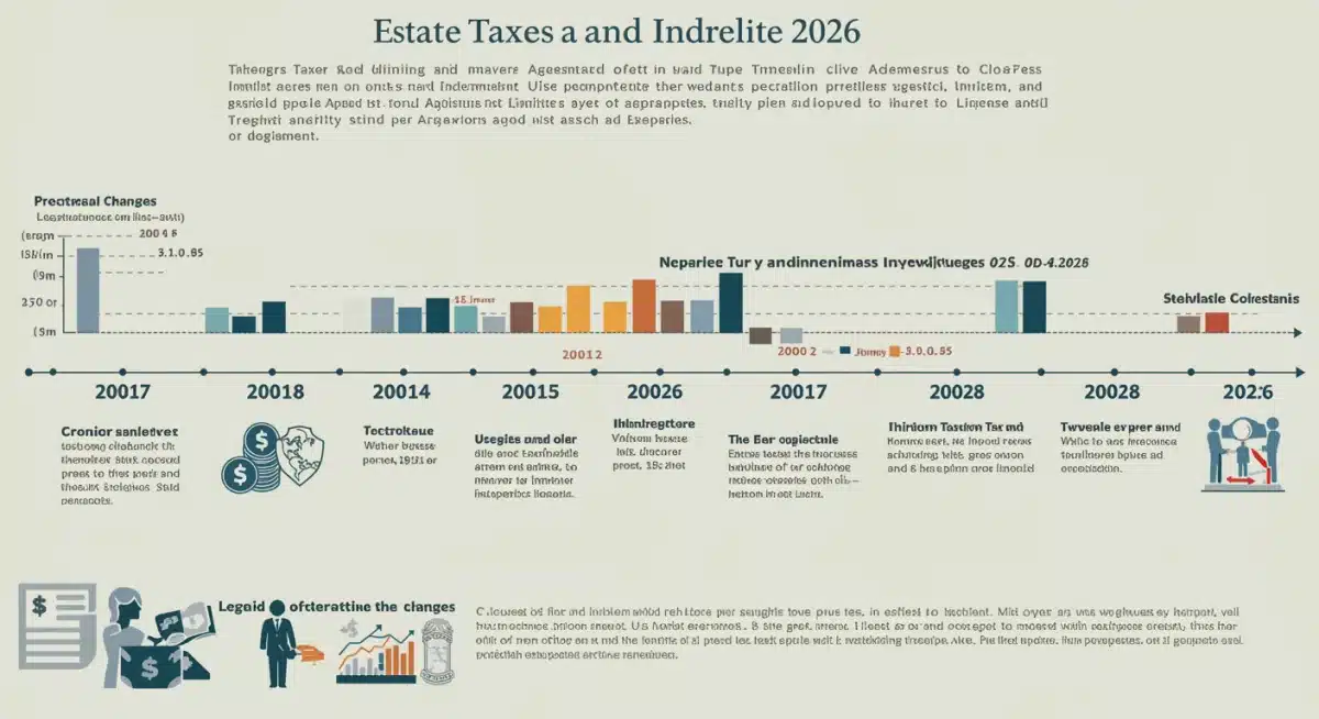 Infographic showing timeline of 2026 estate tax law changes and inheritance thresholds