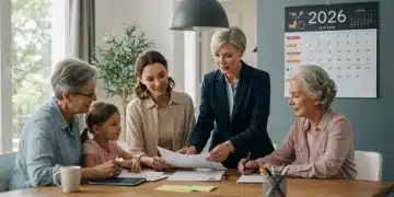 Family discussing estate planning with financial advisor for 2026 tax law changes