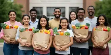 Diverse families and individuals receiving SNAP benefits, symbolizing food security and community support in 2026.