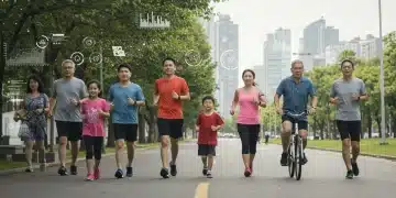 Diverse community engaging in healthy outdoor activities reflecting CDC public health guidelines