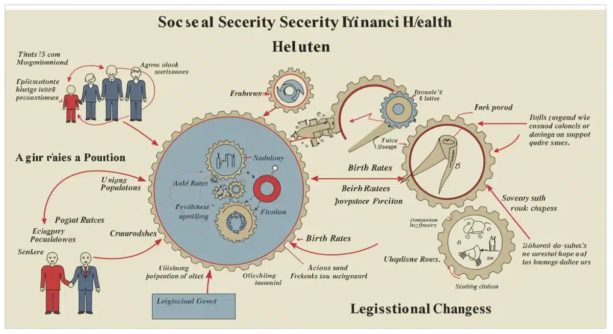 Factors influencing Social Security's financial health and future solvency