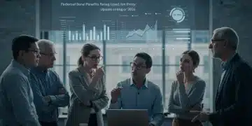 People reviewing 2026 federal benefits updates on a screen