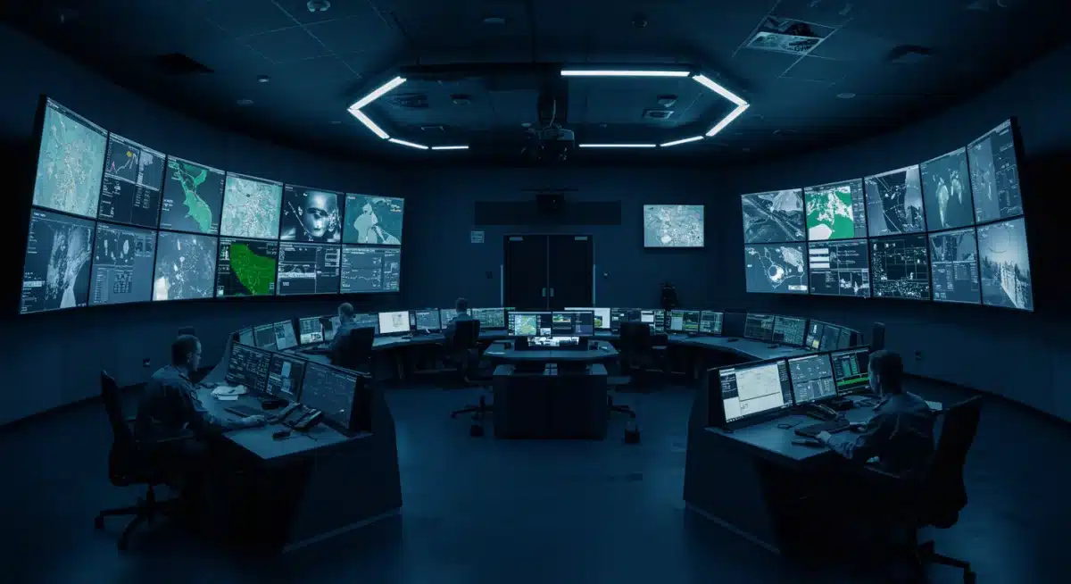 Modern military command center with advanced technology
