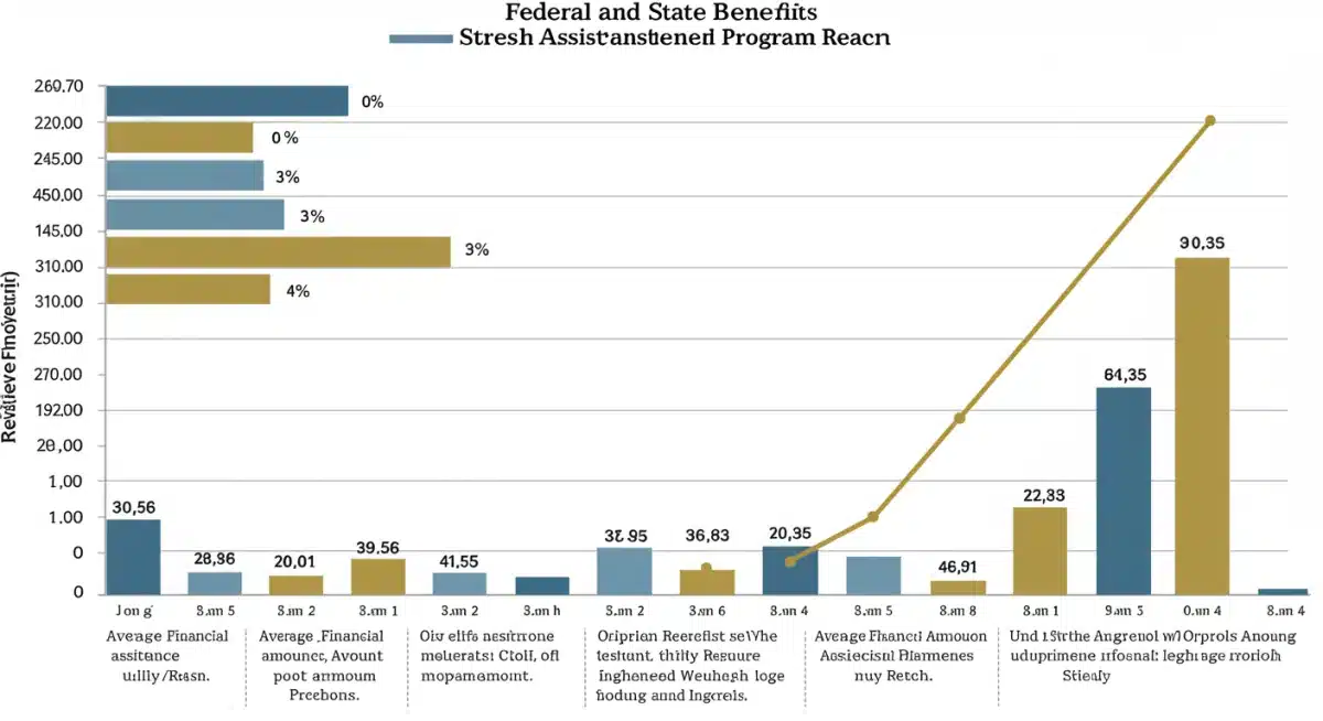Infographic comparing financial metrics and eligibility for federal and state benefits