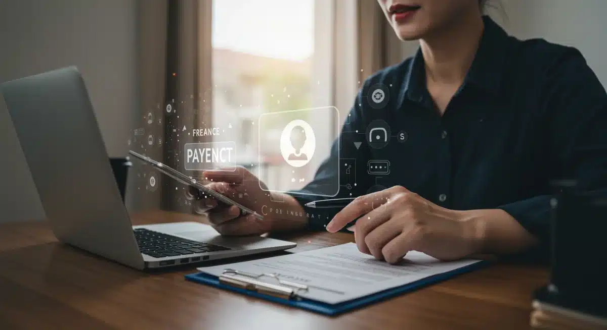 Freelancer negotiating a contract and receiving payment, demonstrating fair compensation.