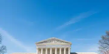 United States Supreme Court building exterior, symbolizing justice and legal authority.