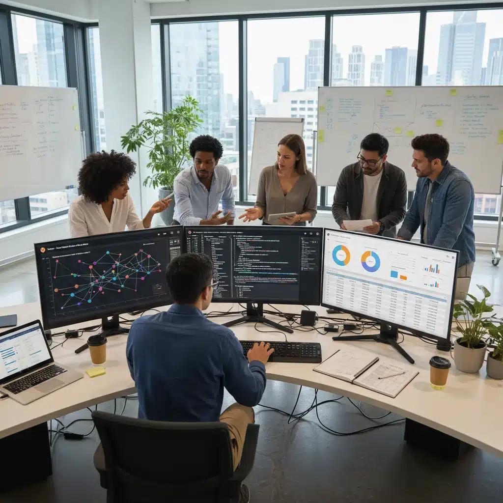 Data scientists collaborating on a complex analytical project