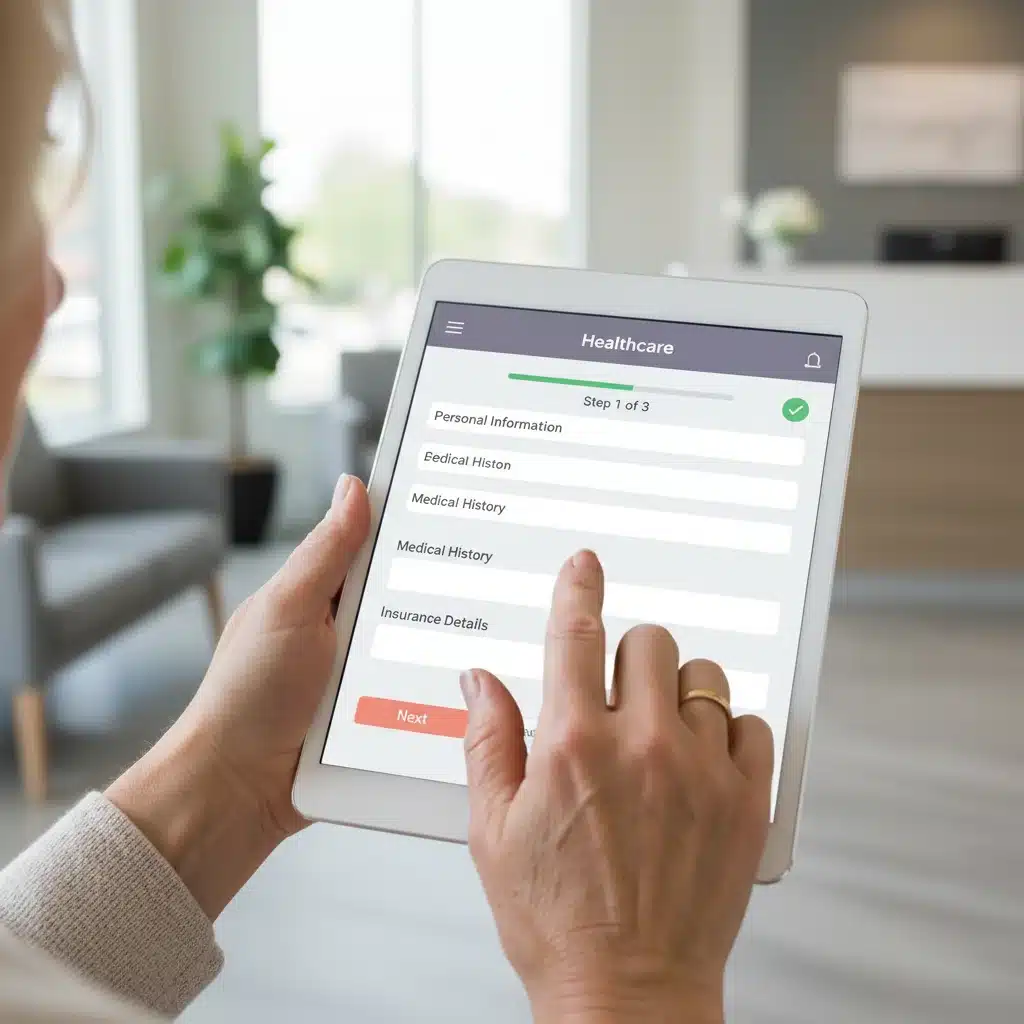 Person applying for Medicaid online using a tablet