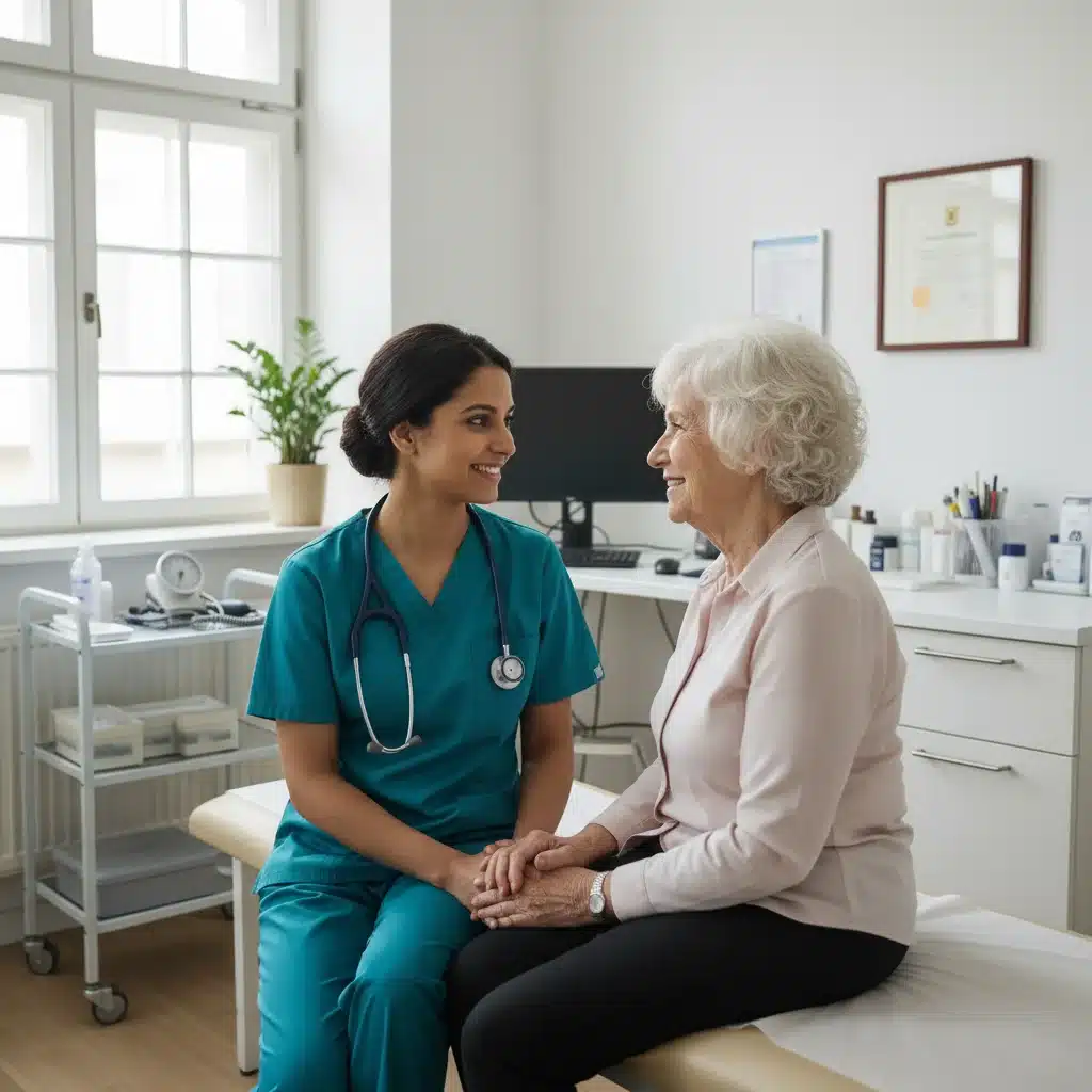 Doctor consulting with an elderly patient, emphasizing quality healthcare