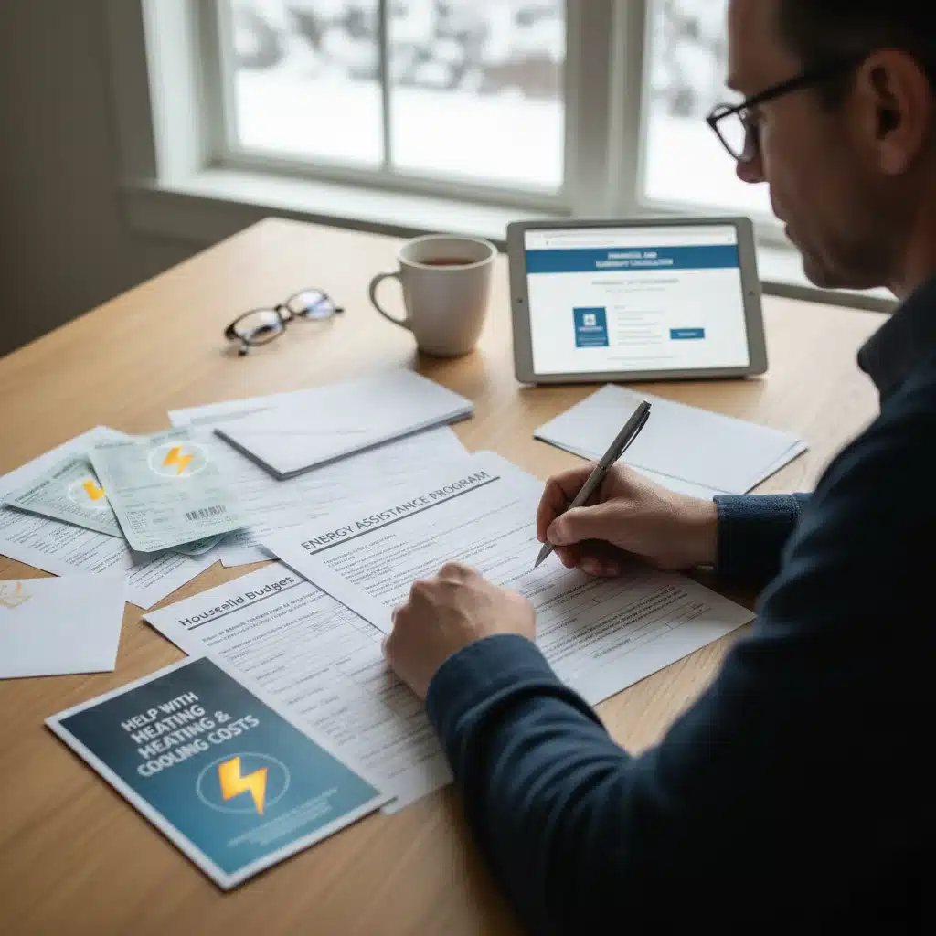 Person completing application for energy assistance programs