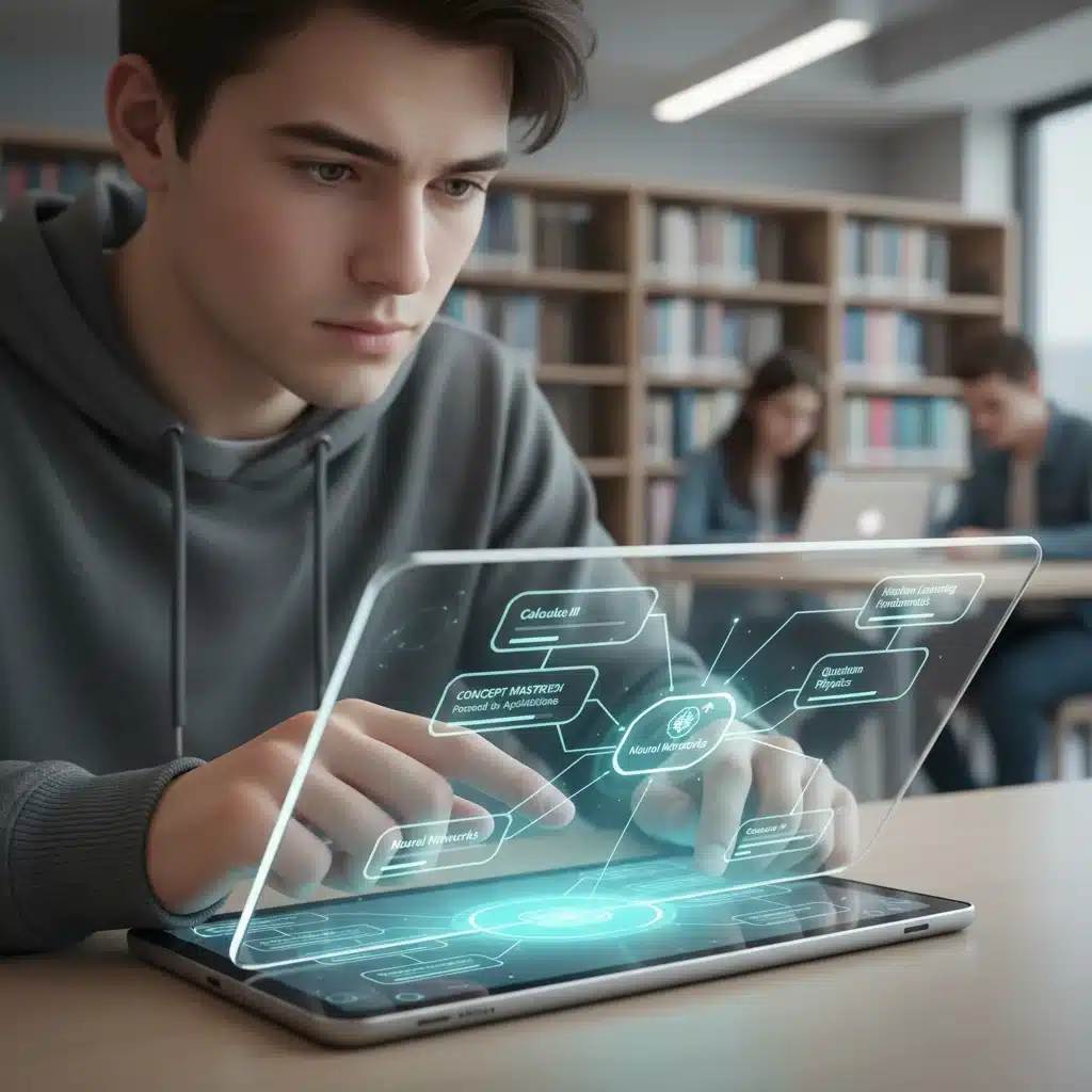 Student engaged with personalized AI learning on a tablet