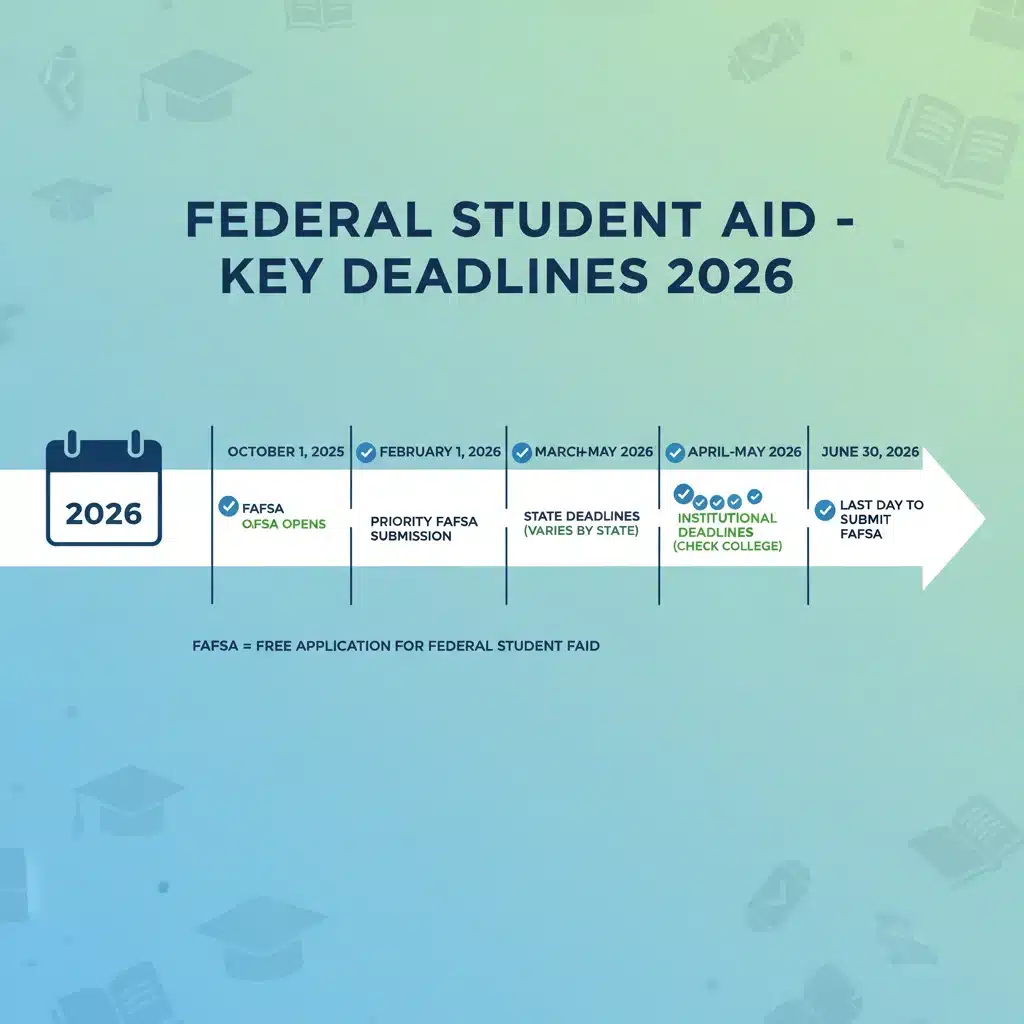 Federal student aid 2026 deadlines infographic